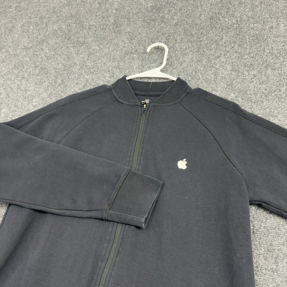 Apple Employee Full Zip Jacket Mens M Black Cotton Polyester Promo Minimalist